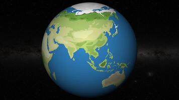 Digital animation of zooming into Earth to Kabul video