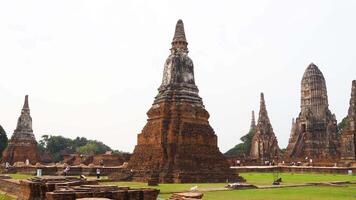 Ancient temple structures in Ayutthaya, Thailand video