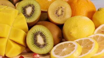 A vibrant assortment of various fresh fruits video