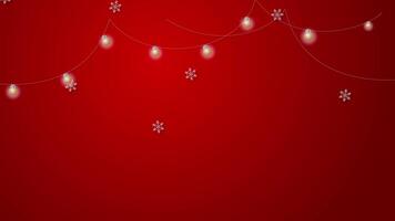 Animated text and decorations on a red background video