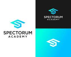 Logo design about letter S monogram academy hat. vector