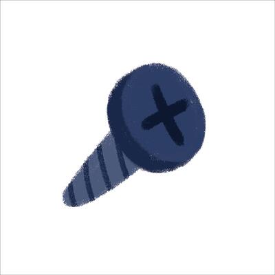 Screw Illustration with crayon style editable for cards, poster decorations, t-shirt prints, stickers, icons and others