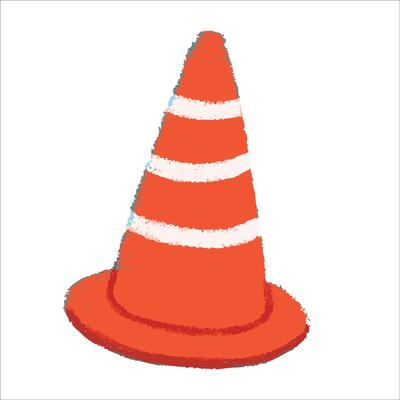 Cone Illustration with crayon style editable for cards, poster decorations, t-shirt prints, stickers, icons and others