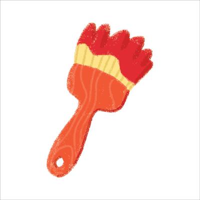 Paint Brush Illustration with crayon style editable for cards, poster decorations, t-shirt prints, stickers, icons and others