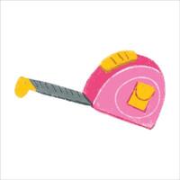 Tape Measure Illustration with crayon style editable for cards, poster decorations, t-shirt prints, stickers, icons and others vector