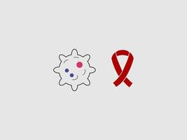 cancer cell with red and blue dots vector