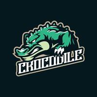 Crocodile mascot logo design with concept style for badge, emblem and t shirt printing. Angry crocodile illustration. vector