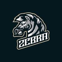 Zebra mascot logo design with concept style for badge, emblem and t shirt printing. Zebra head illustration for sport team. vector
