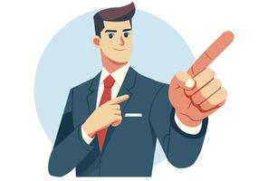 Businessman pointing with confidence vector