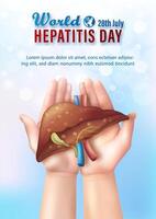 Hands holding a liver illustration vector