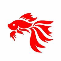 Illustration design abstract fish tribal art red vector
