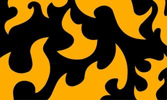 Bold abstract flame pattern with black and orange colors, ideal for backgrounds, textiles, streetwear designs, or digital art projects vector