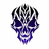 Tribal Skull Tattoo Design with Gradient Colors vector