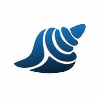 Abstract Blue Seashell Logo Design Isolated on White Background vector