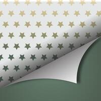 Subtle Star Pattern Page Curl on Green Background vector