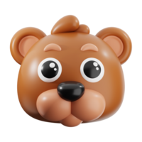 Bear 3d rendered portrait suitable for wildlife conservation, outdoor and wildlife themed designs, educational materials, and nature related projects png