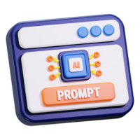 Ai prompt 3D rendering for tech blogs, AI software showcases, or presentations on artificial intelligence and machine learning technologies png
