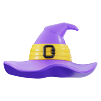 Magical purple and yellow hat for witchy vibes, suitable for Halloween designs, fantasy themed projects, mystical concepts, and whimsical aesthetics png