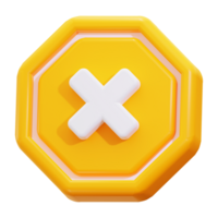 Bright yellow octagon with a white cross sign inside, perfect for warning signs, traffic regulations, caution symbols, safety instructions design projects png