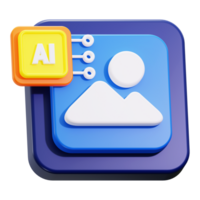 Generator AI powered photo editing app icon design for creative professionals. Ideal for digital design, photography, and creative software applications png