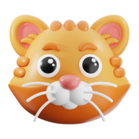 Cat animal in a playful 3D render suitable for children's book illustrations, pet related designs, and cat related branding projects. Cute and whimsical png