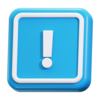Caution symbol with blue square and white exclamation point for warning signs. Suitable for alert messages, safety graphics, hazard symbols png
