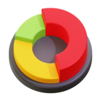 Colorful 3D pie chart suitable for presentations, infographics, data analysis. Add visual appeal and clarity to your business reports png