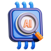 Intricate 3D AI Chip Design Suitable for tech blogs, AI related websites, presentations, and science related designs needing a futuristic touch of AI technology png