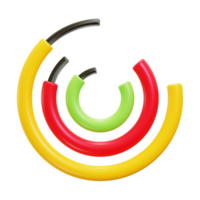 Colorful concentric circles in a 3D abstract design, perfect for backgrounds, presentations, graphics, and modern design projects. Vibrant and eye catching png