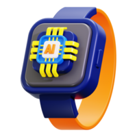 Ai smartwatch with futuristic design and microchip is perfect for technology concepts, innovation projects, wearables design, and digital marketing png