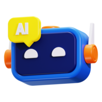 Ai chatbot 3d ai robot ready to engage in conversation. Suitable for technology blogs, AI discussions, virtual assistants, and futuristic designs png