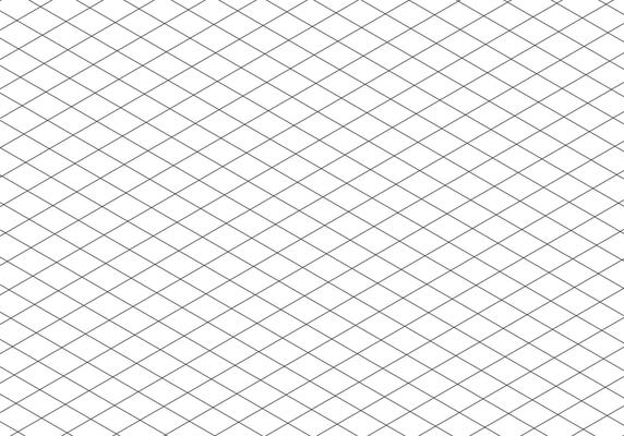 Isometric squared grid. Template of notebook sheet blank. Mathematic typography pattern for making notebooks production for school and education. Black line guides. Printable 3d perspective backdrop.