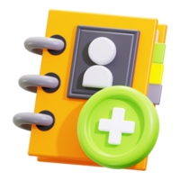 3d Add contact icon. Suitable for digital communication and networking projects png
