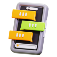 3d Chatting icon. Ideal for illustrating texting apps, communication, social media interactions, technology concepts png