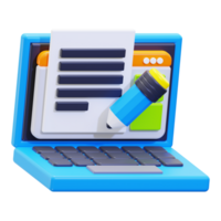 3d copywriting icon. Suitable for educational websites, blogs, and articles related to academics and technology png