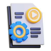 3d content management icon. perfect for software tutorials, tech blogs, educational videos, or multimedia presentations on customization features png
