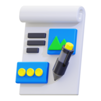 3d article icon. ideal for office, writing, education, and stationery related designs and concepts in a workspace png
