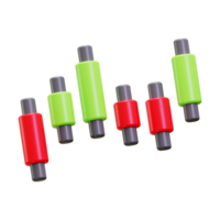3D rendering showcasing various candlestick chart patterns. Suitable for finance illustrations, trading concepts, stock market presentations, and investment blogs png
