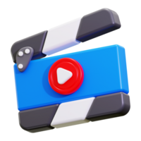 3d Clapperboard icon. Suitable for production, film industry, multimedia, technology concept projects png