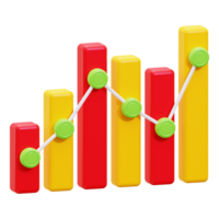 3d Barra gráfico mostra para cima tendendo dados, ideal para o negócio apresentações, financeiro relatórios, marketing materiais, e econômico artigos png