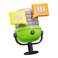 3d Dialogue icon. suitable for podcast cover art or social media posts. Vibrant communication concept for multimedia png