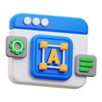 3d Text Editor icon. suitable for web designing software promotional materials and tech presentations png