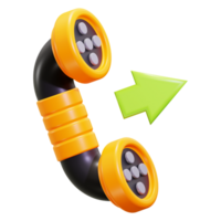 3d Outgoing Call icon. Suitable for telecommunications concepts and vintage technology designs png