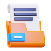 3d file folder icon. Suitable for business presentations, office themed designs, or digital organization concepts png