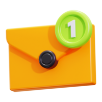 3d Email icon. Suitable for websites, emails, and social media to indicate unread messages. Communication concept png