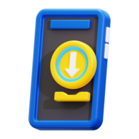 3d download icon. suitable for technology concepts, digital communication, mobile devices, and business trends in telecommunications industry png