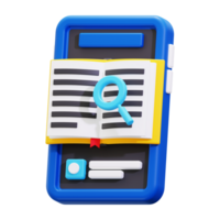 3d e book icon. perfect for technology or education concepts needing a close look at information png