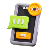 3d Live Chat icon. suitable for technology, communication, social media, online chatting concepts png