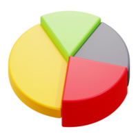 Colorful 3d pie chart suitable for data analysis presentations, business reports, financial infographics, marketing materials, and educational content png