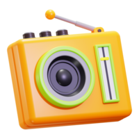 3d Radio icon. ideal for music, audio, retro, technology, communication, and broadcasting concepts in design projects png